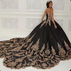 Black and gold Quince dress